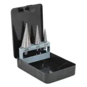 Sealey HSS 4341 Step Drill Bit Set 3pc Double Flute AK4746