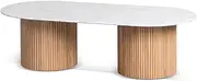 Macleod 1.3m Marble Top Oval Coffee Table - Natural