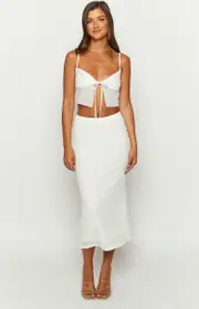 McKay White Midi Skirt