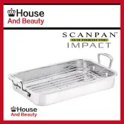 NEW Scanpan Impact 18/10 S/Steel Roasting Pan W/Rack 42cm x 26cm! (RRP $169)