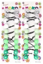KOKO - Priemum 20 Pcs Bubble hair ties. Elastics Ties 18mm Ball GREEN MIX