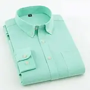 Men's Dress Shirt Button Down Shirt Oxford Shirt Collared Shirt Plain Wedding Work Black White Red Navy Blue Long Sleeve Turndown All Seasons Clothing Apparel