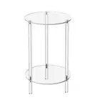 Acrylic Side Table 2 Tiers Clear Small Round End Table for Bedroom Living Room