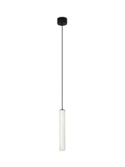 Made by Mayfair Panama Drop Pendant in Spanish Alabaster with Black Details