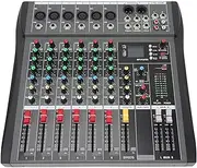 Audio Interface Sound Board Mixing Console, Mixer Audio Reverb Effect, Audio Mixer, 6 Channel Streaming Mixing Console, Sound Board for DJ Studio