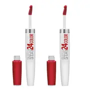 2x Maybelline Superstay 24 Hour Colour 2 Step Lipstick 310 Optic Ruby