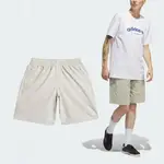 ADIDAS 愛迪達 短褲 SKATEBOARDING SHORTS 男女款 米白 三葉草 中性款 褲子 IU0101