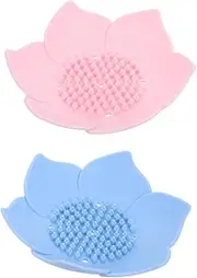 FOMIYES 2pcs Shaped Silicone Soap Dish Self Draining Soap Saver Storage Box Liquid Drainage Creative Bathroom Decor Travel Case for Shower Razor Use