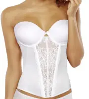 MAIDENFORM Super Sexy Strapless Lace White Push Up Bustier Bra NEW Women 38B 38D