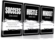 3 Pcs Black Inspirational Office Canvas Wall Art 12x16in-Canvas Black and White