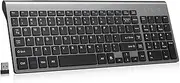 cimetech Wireless Keyboard, 2.4G Full Size Slim Compact Computer Keyboard with 12 Hotkeys, Silent Portable Ergonomic Keyboard with 10 M Range Compatible with Mac, PC, Desktop, Laptop