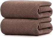 MOTRAIN 2-Pack 30x13.7 Inches Ultra Soft Bath Towels, Sensitive Skin & Daily Use-Soft, Large, Quick-Drying and Highly Absorbent Microfiber Towels for Bath, Pool, Gym, and Spa, Brown