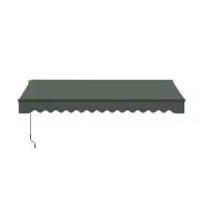ALEKO Retractable Home Patio 12 x 10 feet Awning Green Canopy Black Frame