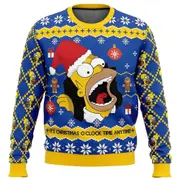 Homer Bush Meme The Simpsons Ugly Christmas Sweater Christmas Sweater Gift Santa Claus Pullover Men 3d Sweatshirt And Top Autumn 6 XXL