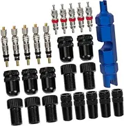 Generic 1 Set Bike Valve Core Removal Tool Cycling Accessory with Protective Caps Durable Construction Prevents Dirt Dust Exposure for Long Lasting Use