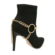 Women Gold Chain Boot Bracelet Shoe Circle Under Charm Tassel Motorcycle Jewelry