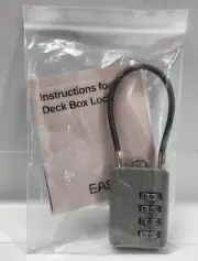 East Oak Deck Box Lock Cable Combination Lock - BRAND NEW
