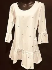 plus sz S 16 Virtu By TAKING SHAPE Precious Time Top Bell Sleeve Stretch NWT
