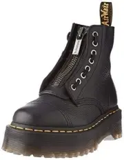 Dr. Martens Women's Sinclair 8 Eye Leather Boots Black Milled Nappa Leather 5 US