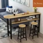Modern Wooden High Table/Bar Table Set with Chairs Multi-Color/Style Options