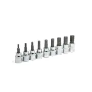 9 Pcs of Chicane 3/8" Drive Metric Hex Bits Socket Set - Chrome Vanadium Steel