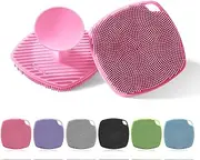 ARIOSOX Silicone Body Scrubber, Gentle Texture Exfoliating Body Scrubber for Men and Women On Sensitive Skin, Soft Scrubber Produces Rich Form and Builds Up Lather, Getting a Deep Skin Clean (Pink)