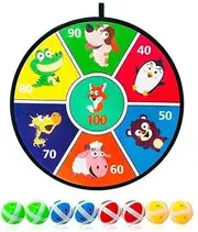 Dart Board Set and Adults Dart Dart Board Set with 8 Sticky Balls, Indoor and Outdoor Throwing Toss Target