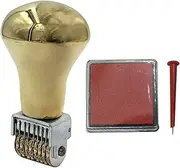 Colaxi Vintage Date Stamper Digital with Ink Pad Adjustable Business Stamps Calendar Time Wheels Rollers Creative Retro Copper for Office Planner