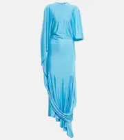 [Stella McCartney] Stella McCartney Draped asymmetric maxi dress AU 6 blue