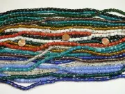 24 Strands Assorted Colors (8mm x 10mm) India Evil Eye Square Glass Beads (BS-5)