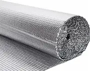 Double Bubble Reflective Foil Insulation Bubble Radiator Foil Reflectix Insulation Roll Foil Insulation Foil Bubble Wrap Insulation Self-Adhesive Heat Retention and Energy Saving for Attic, Floor, Sh