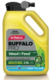 Yates BuffaloPro WEED 'N' FEED HOSE ON WEED KILLER 2.4L Treats 120m² Easy To Use