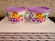 Tupperware One Touch Easter Egg Canister 2 cup / 575ml Lilac SET OF 2 New
