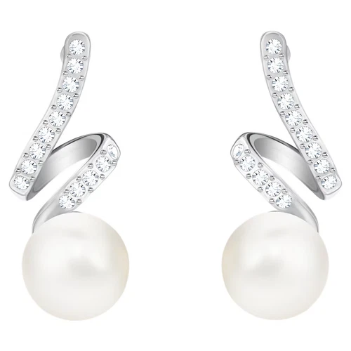 Swarovski Gabriella Drop Earrings White, Rhodium plated -5528447 New