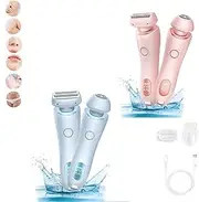 SilkGlide Pro - 2024 Best Silk Glide Razor, Livora Electric Razor, Beautibloom Razor, Silk Glide Epilator Painless Hair Removal at Home, 2 in 1 Electric Shaver Razors for Women (Pink+Blue)