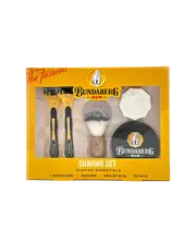 Shaving Essentials Set with 2 Disposable Razors, Shaving Brush, Shaving Soap Bar 65g & Soap Bar Tin