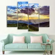 Cloudy Sky Sunset 4 Piece Canvas Wall Art Images Pictures Of Sunsets Wallpaper M