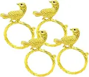 LIFKOME 4pcs Decorative Bird Napkin for Elegant Table Decor Material Clasp for Party and Dining Events Unique Animal Design Napkin Buckles