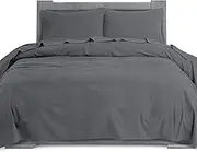 Elegant Comfort Soft 4-Piece 100% Turkish Cotton Flannel Sheet Set - Premium Quality, Deep Pocket Fitted Sheet, Ultra Soft, Cozy Warm Flannel Sheets - Queen, Gray