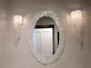 Elegant Look Top Selenite Gemstone Mirror Frame, Modern Gemstone Frame Home Deco
