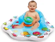 Infant Pool Splash Mat Inflatable with Backrest & Stackable Ring Toys | Summe...