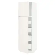 METOD / MAXIMERA hi cab w 2 doors/4 drawers, white/Veddinge white, 60x60x200 cm
