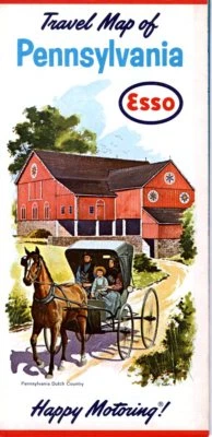 1963 Esso Road Map: Pennsylvania NOS