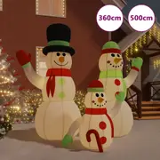 Inflatable Snowman Family with LEDs Holiday Xmas Decoration 360/500 cm vidaXL
