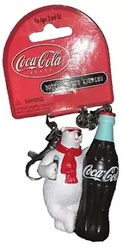 BUDDY POLAR BEAR COCA COLA COLLECTIBLE BOTTLE KEYRING VINTAGE