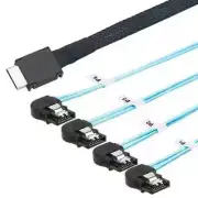 OCuLink PCI-E SAS SFF-8611 4i to 4 Ports SATA 7P Left Angle Hard Drive Cable