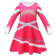 Kids Girls Zombie High Long Sleeve Dress Cheerleader Fancy Dress Party Cosplay