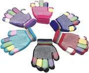 [WESIEVYA] Ski Gloves for Boys and Girls Winter Touchscreen Stretchy Non-slip Warm 12 Pairs Set Random