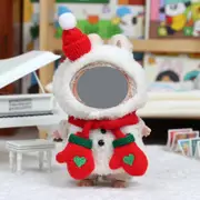 Labubu Baby Clothes 17cm Labubu Cloth Clothes Heartbeat Macaron Vinyl Face Doll Baby Clothes Replacement——style:Snowman 3-piece set (glove version)