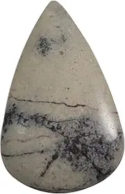 [Goyal Exports] Porcelain Exotica Jasper Pear Cabochon Natural Loose Gemstone 30cts QD20, Loose Gemstone, Porcelain Exotica Jasper